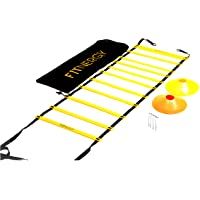 ESCALERA de AGILIDAD por F1TNERGY Equipo Entrenamiento con Bolsa GRATIS INCLUYE 12 Escalones Peldaños Ajustables 6…